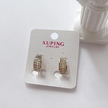 Сережки позолота Xuping Круглі з камінням Золото 15 мм S15062