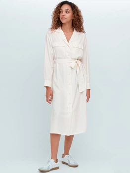Сукня-сорочка міді жіноча Uniqlo 690555276 XL Біла (1159786783)