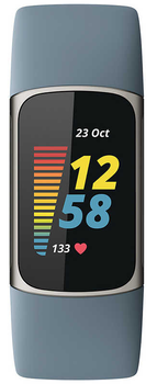 Smartband Fitbit Charge 5 Platinum/Mineral Blue (FB421SRBU)