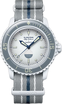 Наручные часы Blancpain × Swatch Bioceramic Scuba Fifty Fathoms Collection ''Antarctic Ocean" (SO35S100)