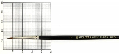 Кисть колонок Rosa Classic 3007R Kolos круглая №0 кор. ручка (4823064900576)
