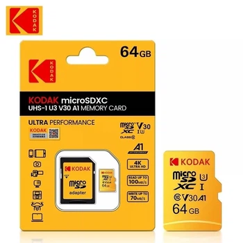 Карта пам'яті micro SD Kodak 64Gb U3, A1 class 10, UHS-I High Speed microsd