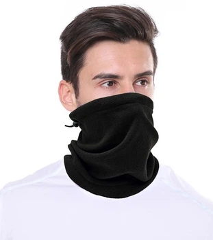 Тепла бафф маска WS Чорна L-XL Мікрофліс