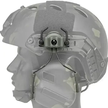 Адаптеры для крепления активных наушников Impact, Walker's, Peltor, Earmor M31/M32 на тактические шлемы. Комплект олива