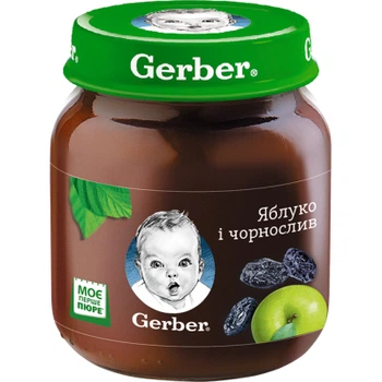 Детское пюре Gerber Яблоко, чернослив 130 г (1227231)