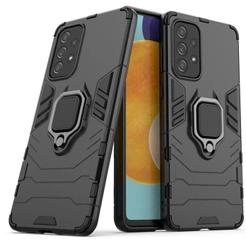 Чехол Fiji Ring для Samsung Galaxy A73 5G (A736) бронированный бампер с кольцом подставкой черный