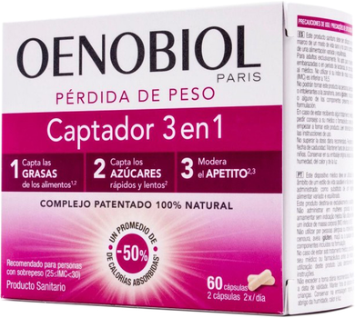 Spalacz tłuszczu Oenobiol Weightloss 3 In 1 Fat Binder 60 tabletek (8711744046217)