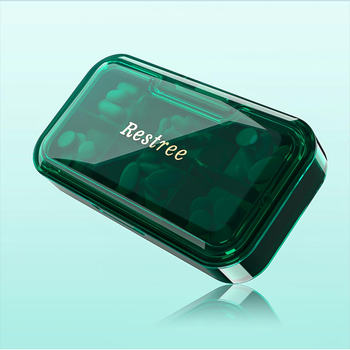 Органайзер для таблеток контейнер таблетка для зберігання таблеток Lesko FY-2021 6 осередків Green TR_11028-58581