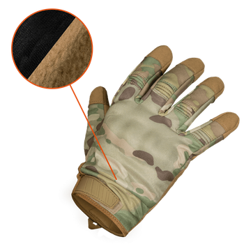 Перчатки тактические защитные универсальные полевые рукавицы для силовых структур CAMOTEC 7221(XL) Мультикам TR_7221(XL)