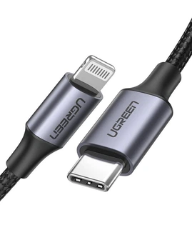 Кабель MFi Lightning to USB-C Ugreen US304 для зарядки и передачи данных 1м Black (60759)