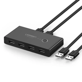 Коммутатор UGREEN US216 2 In 4 Out USB 2.0 Switch Box 1.5 м Black (30767)