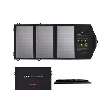 Cонячна панель ALLPOWERS 21W зарядний пристрі 2хUSB 5V Чорний (AP-SP5V21W)