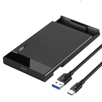 Зовнішній корпус для HDD/SSD UGREEN S221 кишеня для дисків 2.5 SATA III USB 3.1 Type-C Black (50743)