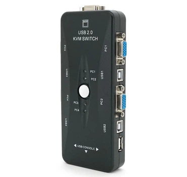 KVM VGA свитч 4-портовый Voltronic KVM4SWITCH, переключатель USB, VGA сигнала