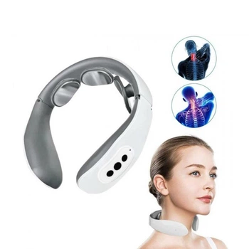 Массажер для шеи Smart Neck Massager HX-1680 электро импульсный для воротниковой зоны, Белый (НФ-00008169)
