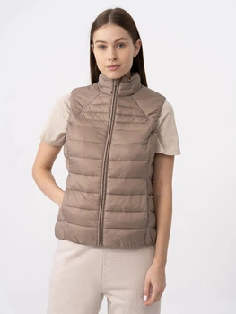 Теплий жилет короткий жіночий 4F Vest F072 4FAW23TVESF072-82S XS Коричневий (5904698480685)