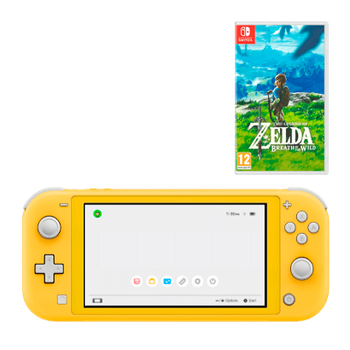 Набор Консоль Nintendo Switch Lite 32GB Yellow Б/У + Игра The Legend of Zelda Breath of The Wild Русская Озвучка