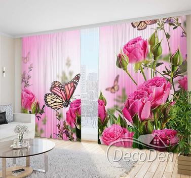 ФотоШтори PHOTODECOR "Рожеві троянди, метелики"