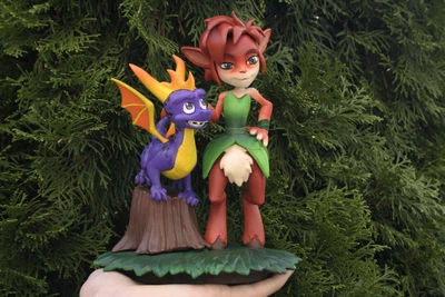 Фигурка Спайро и Элора из игры Спайро 21 см/ Spyro figure