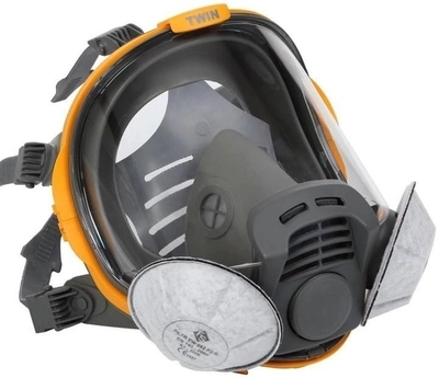 Противогаз MILLA Panarea Twin с угольными фильтрами EW952 полнолицевая защитная маска, черная