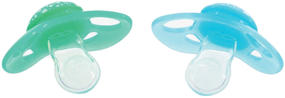 Zestaw smoczków silikonowych Twistshake 6m+ pastelowy niebieski/zielony 2 szt. (7350083122889)