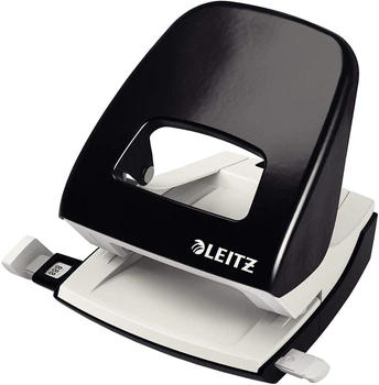 Дырокол Leitz NeXXt 30 листов упорная планка с информацией о формате металл черный (50080095)