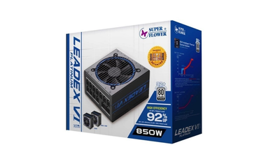 Блок питания Super Flower Leadex VI Platinum PRO 850W ATX 80 PLUS PLATINUM Black (SF-850F14PE), Super Connectors, Full Modular, Ultra-Flexible Flat Ribbon Cables