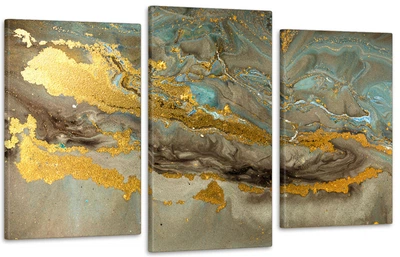 Модульная картина в гостиную / спальню Абстракція золото Art-711_3 53х100 см