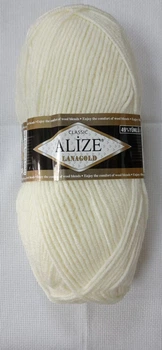 Пряжа для вязания Alize Lana Gold 100 г цвет молоко №62