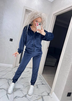 Fashions • Велюровий спортивний костюм Maura Fashions 52 темно