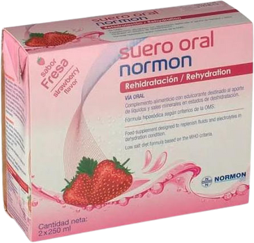 Naturalny suplement Laboratorium. Normon Suero Oral Normon Fresa 2 x 250 ml (8435232311907)