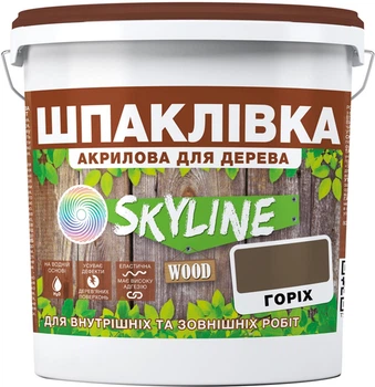 Шпаклівка для Дерева готова до застосування акрилова SkyLine Wood Горіх 7 кг (42471412_rozetka)