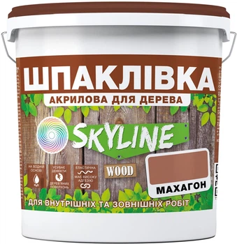 Шпаклівка для Дерева готова до застосування акрилова SkyLine Wood Махагон 4.5 кг (43399203_rozetka)