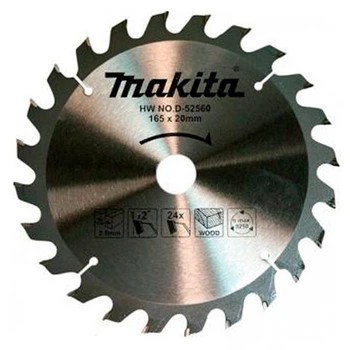 Пиляльний диск Makita ТСТ по дереву 165x20 мм x 24 зубів (D-52560)