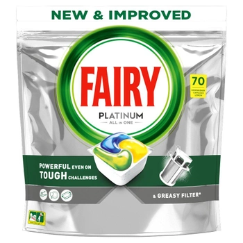 Капсули для посудомийних машин Fairy Platinum лимон 70 шт (8006540727263)