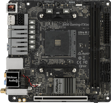Материнская плата ASRock Fatal1ty B450 Gaming-ITX/ac (AM4, AMD B450, PCI-Ex16)