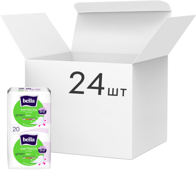 Упаковка Прокладки гігієнічні Bella Perfecta ultra Green. 24 пачок по 20 шт. (5900516306007-24/5900516004446)