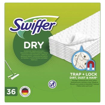 Запасні серветки для підлоги Swiffer Dry 36 шт (8006540307939)
