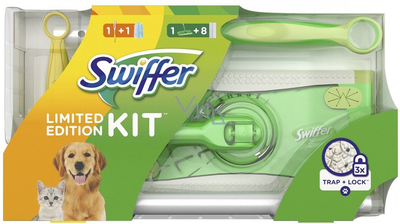 Mop Swiffer Kit 8 ściereczek + 1 miotełka + 1 wkład do zbierania sierści (8006540316924)