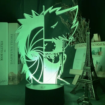 Світильник з 3D ефектом led лампа Наруто Ітачі Саске нічник какаші Оббите і Какаші
