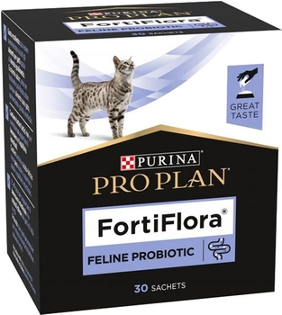Упаковка додаткового корму для котів Purina Pro Plan FortiFlora для травлення та імунітету 30 x 1 г (8445290040794)