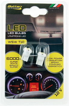Автомобільні лампи Bottari LED W5W T10 5 SMD 12 В 5 Вт 2 шт (B17871)