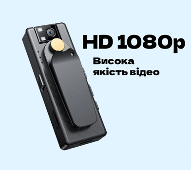 Мини камера Vandlion A51 с циклической записью, поворотным объективом и ночным видением / Карманная камера с зажимом для задней панели