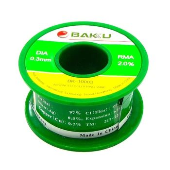 Припой Baku BK-10003 (0.3 мм, Sn 97%, Ag 0.3%, Cu 0.7%, rma 2%)