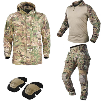 Тактический демисезонный военный коcтюм HAN WILD G3 Multicam Куртка M65 ,Убакс и Штаны с наколенниками L Mультикам HWMD0026800-1
