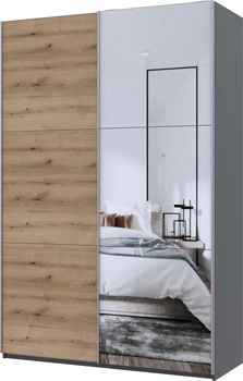 Шкаф купе Doros G-Caiser 1 ДСП / 1 зеркало 160х60х240 Графит Дуб Эвок (42005072)