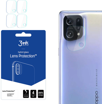 Zestaw szkieł hartowanych 3MK Lens Protection na aparat Oppo Find X5 4 szt (5903108465427)