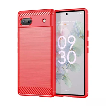 Чохол Lenuo Carbon Fiber для Google Pixel 6a Red