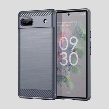 Чохол Lenuo Carbon Fiber для Google Pixel 7a Gray