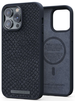 Чехол накладка Njord Salmon Leather MagSafe Case Black для iPhone 14 Pro Max (NA44SL00)